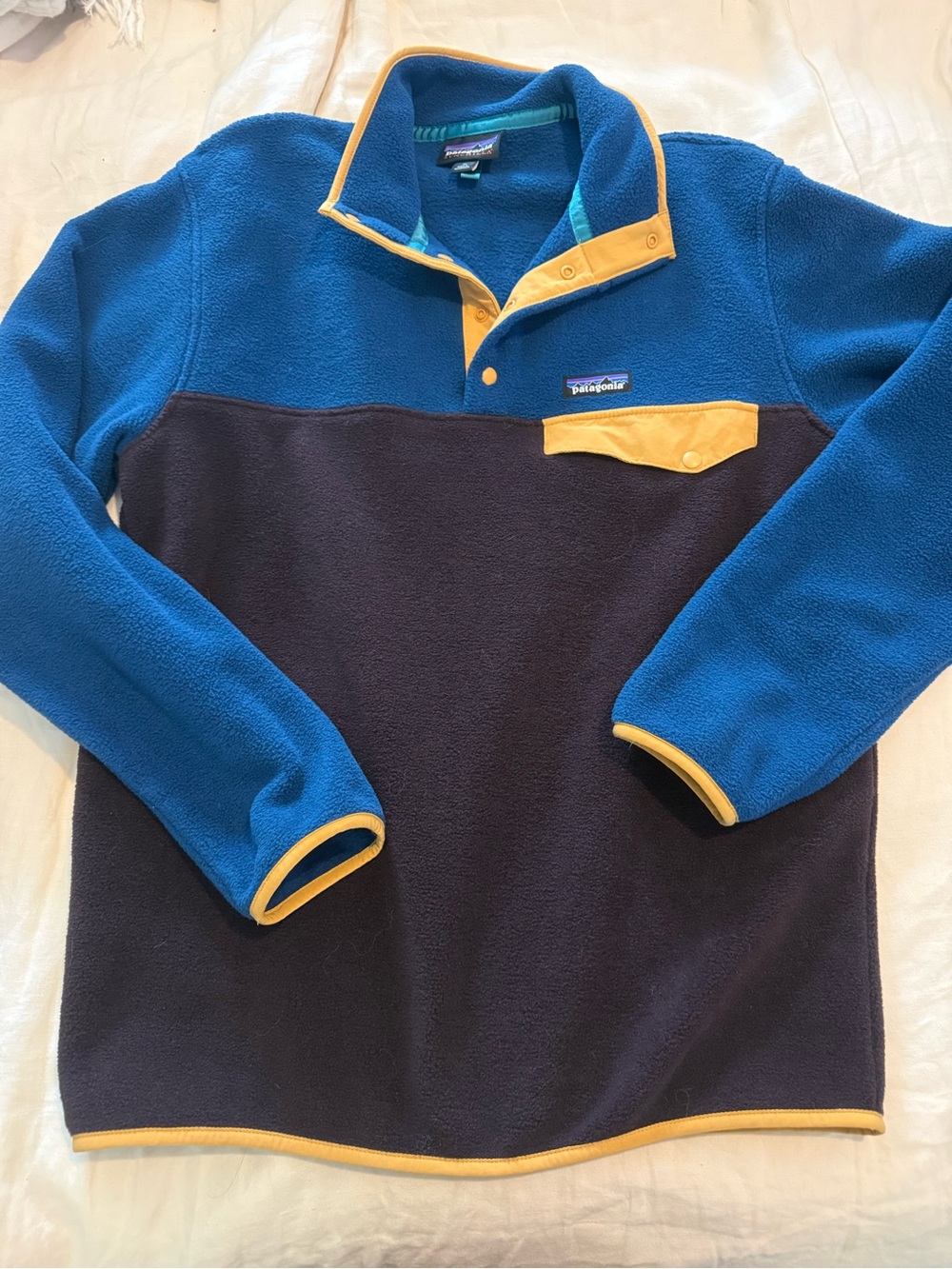 Patagonia Blue and Purple Snap-T Fleece Pullover Synchilla EUC G000